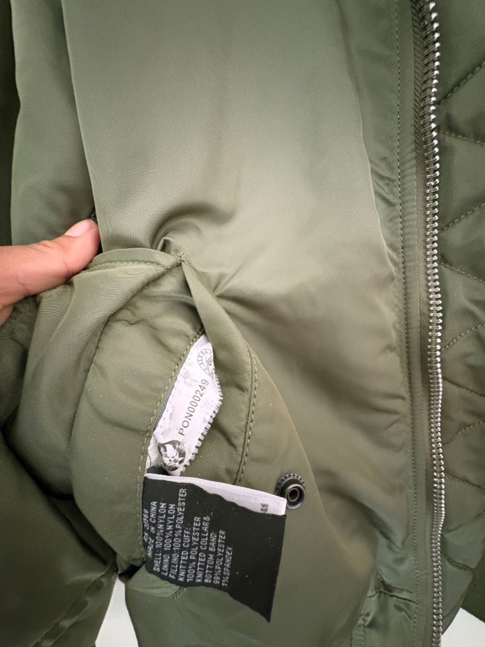 Size XS Alpha Industries MA-1 Military Bomber Flight Jacket Sage Green - Picture 14 of 14